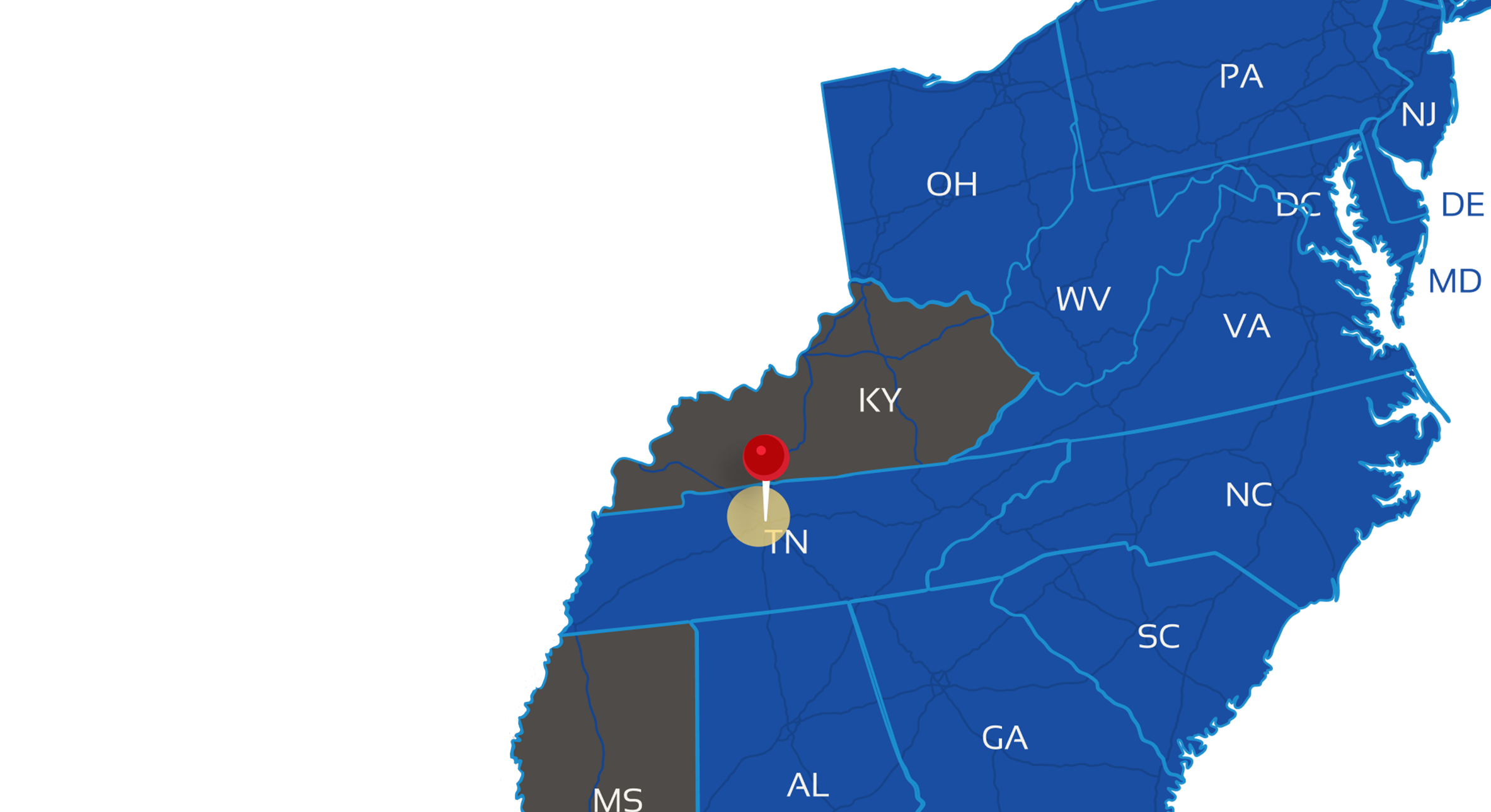 Nashville regional map coverage of SCMG